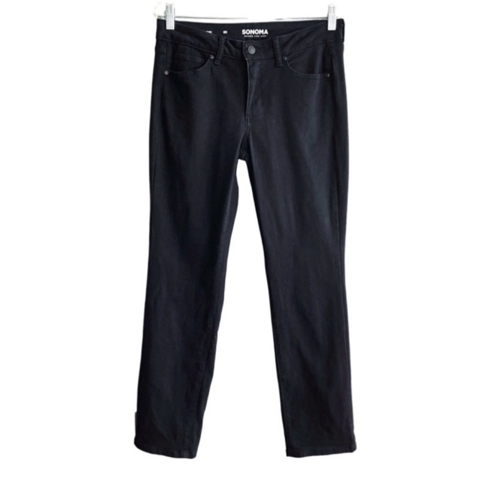 Sonoma Straight Leg Mid Rise Jeans Black Size 6